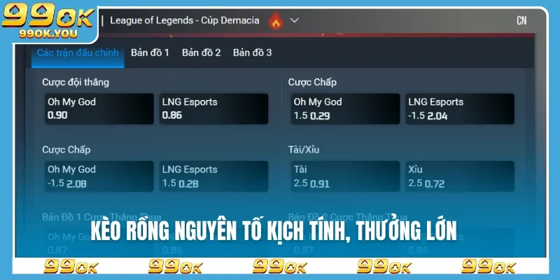 Kèo rồng nguyên tố kịch tính, thưởng lớn